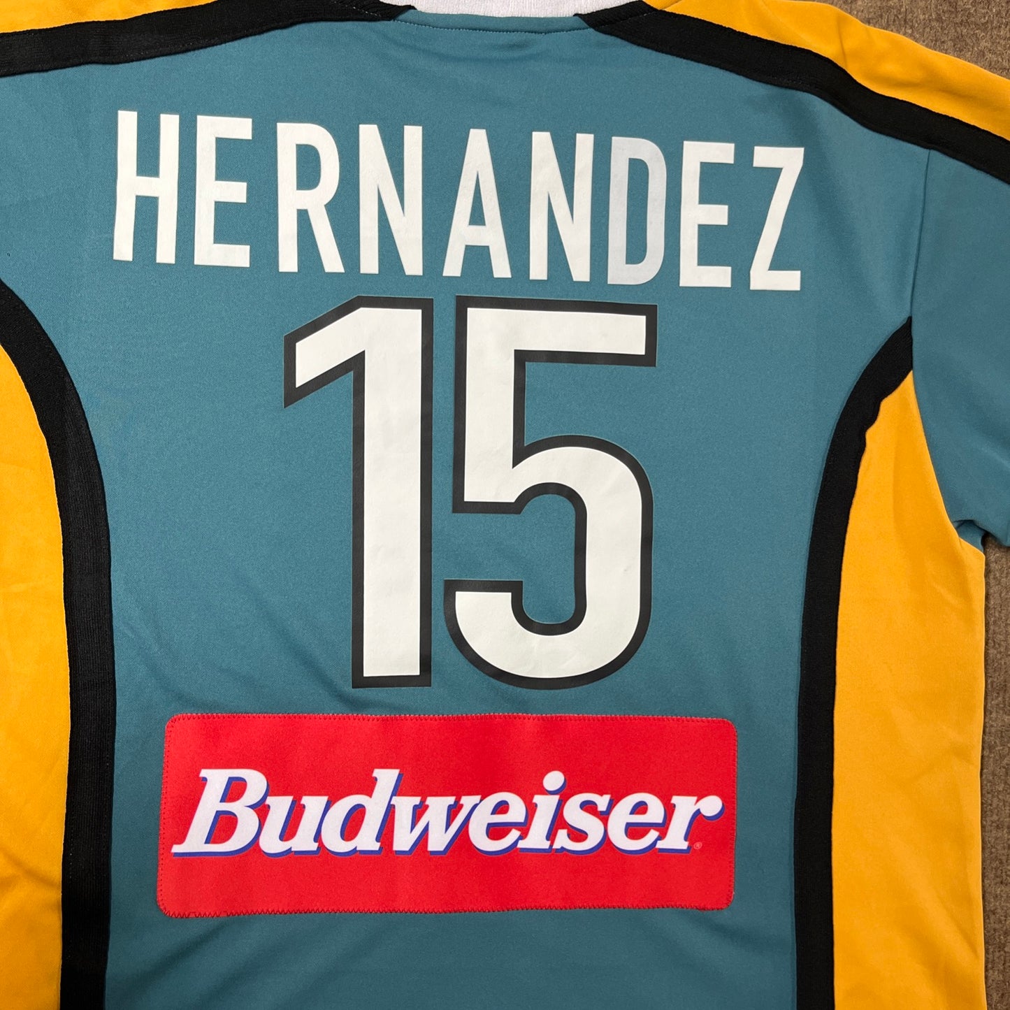 MATCH WORN/ISSUED Los Angeles Galaxy 2000-02 Luis Hernandez Jersey MLS Home #15 Nike Size Large