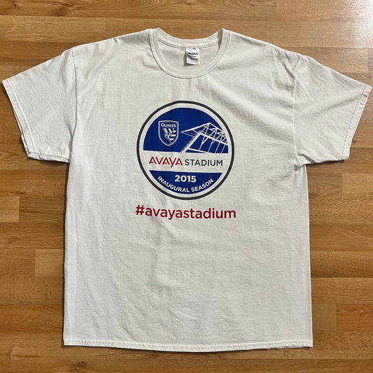 San Jose Earthquakes Avaya Stadium 2015 Inaugural Season T-Shirt SGA Size XL