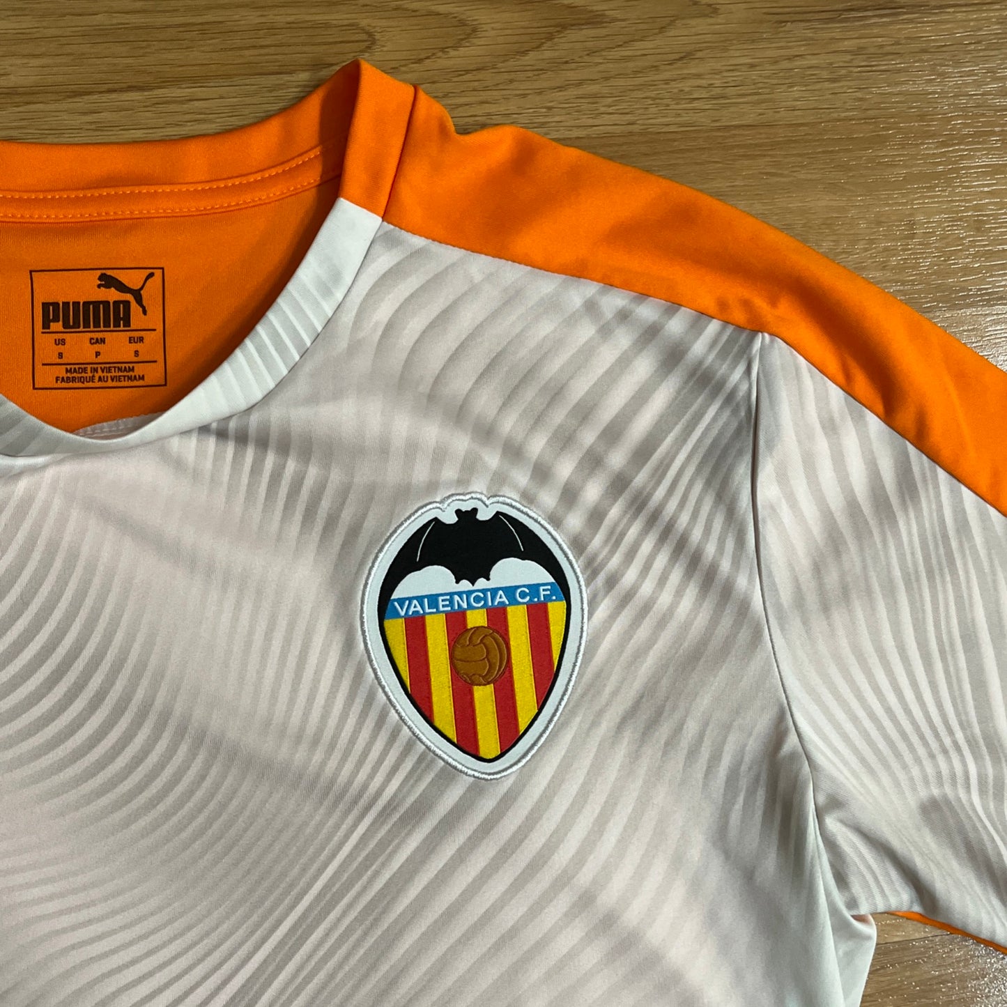 USED 2019-20 Puma Valencia CF Training Jersey Soccer Stadium Edition Orange Mens Sz S