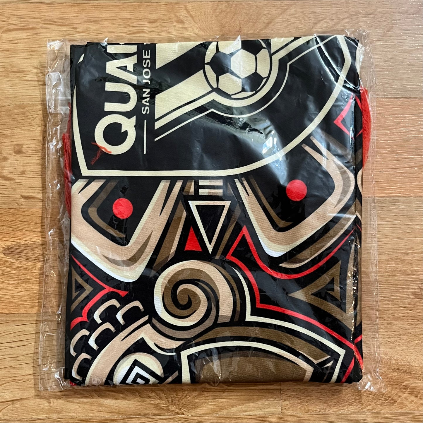 NEW San Jose Earthquakes Fan Scarf Jesse Hernandez Urban Aztec Design Audi Red Black Gold