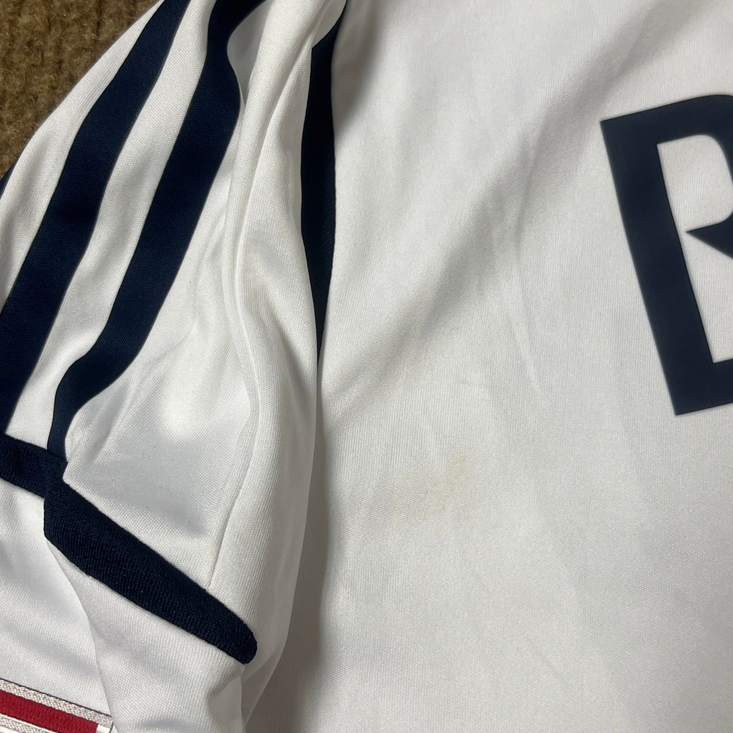 MATCH WORN/ISSUED Los Angeles Galaxy 2012 David Beckham Jersey MLS Home #23 Adidas Size M