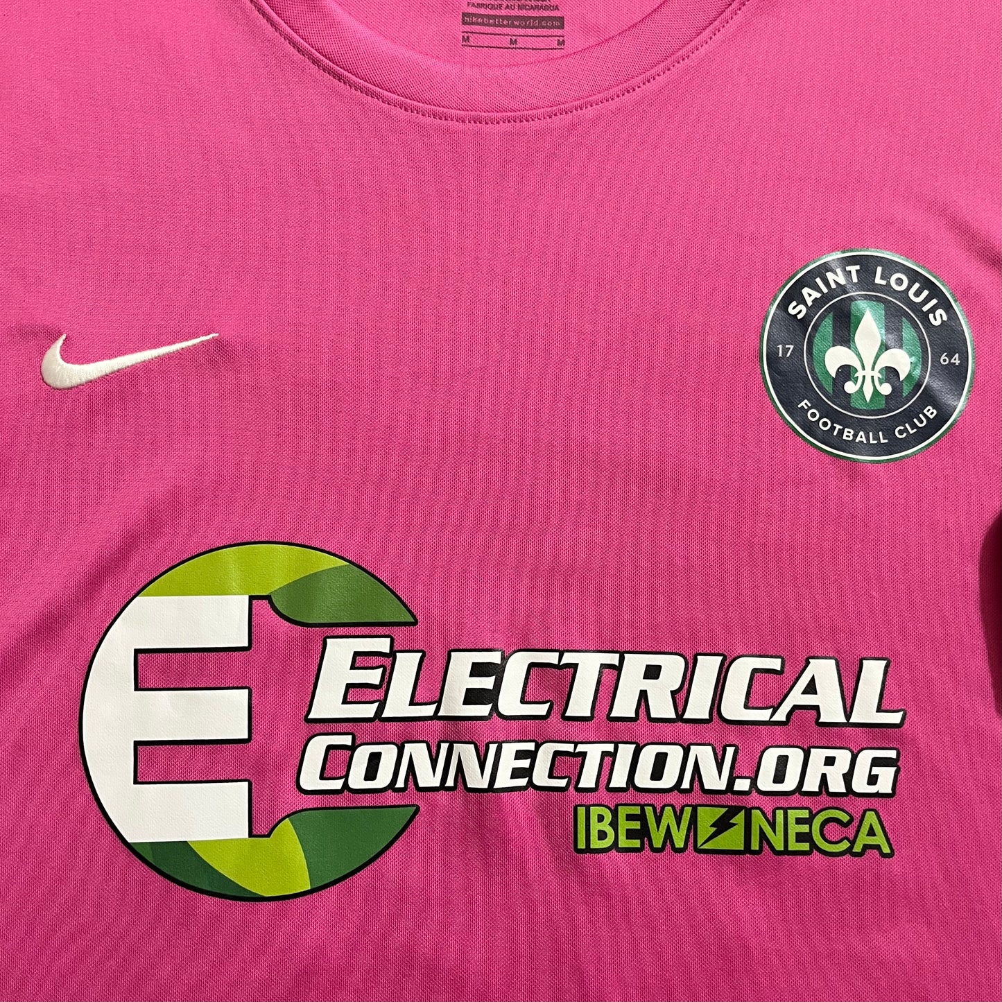 MATCH WORN Saint Louis FC 2017 Erick Cabalceta Jersey USL PINK #30 Nike Size M