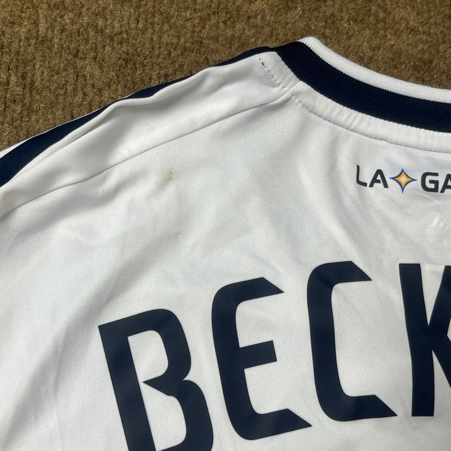 MATCH WORN/ISSUED Los Angeles Galaxy 2012 David Beckham Jersey MLS Home #23 Adidas Size M