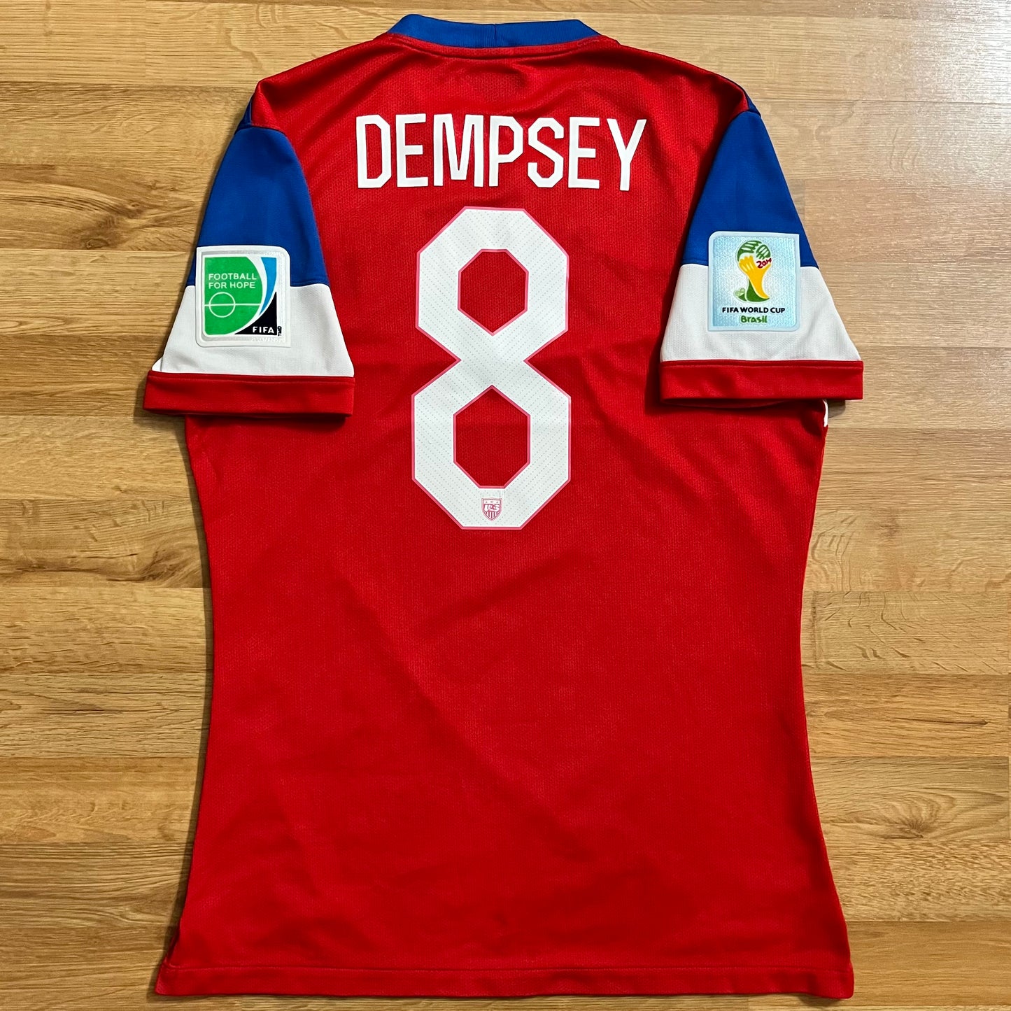 MATCH WORN/ISSUED USMNT 2014 Clint Dempsey Jersey USA Away #8 Nike Size L World Cup Brazil