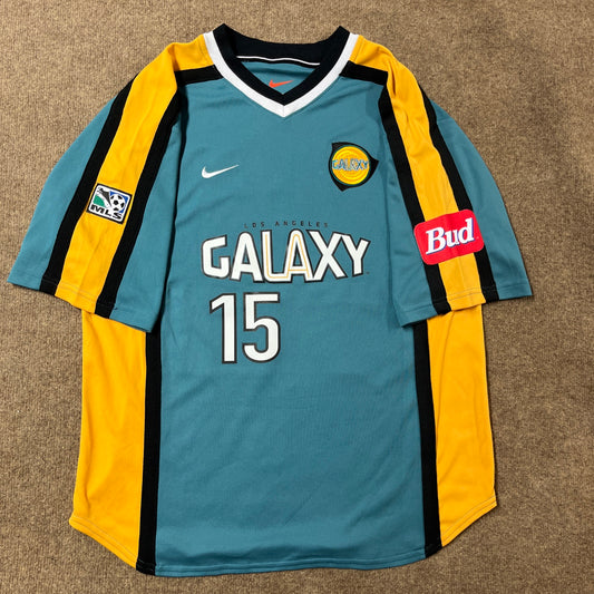 MATCH WORN/ISSUED Los Angeles Galaxy 2000-02 Luis Hernandez Jersey MLS Home #15 Nike Size Large
