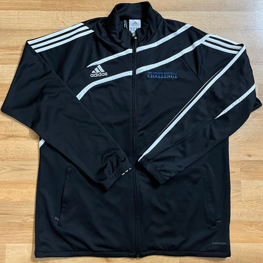 USED 2009 World Football Challenge Black Zip Up Jacket Adidas Climacool Size XL
