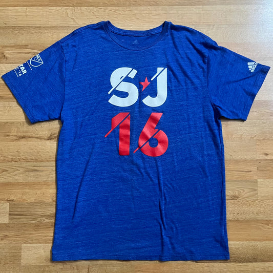 USED 2016 MLS All Star Game San Jose Adidas T-Shirt SJ16 Size XL