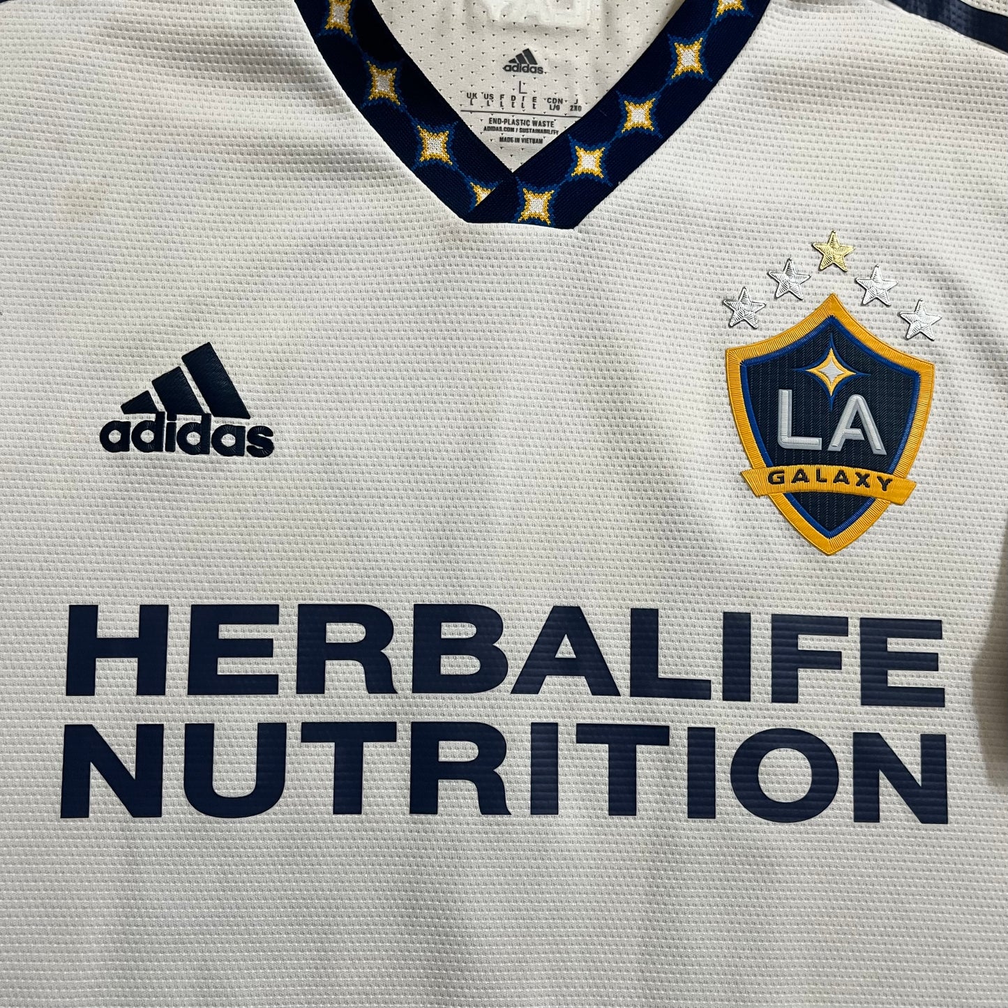 USED Los Angeles Galaxy 2022-23 Authentic Chicharito Jersey MLS Home #14 Adidas Size Large STAINED
