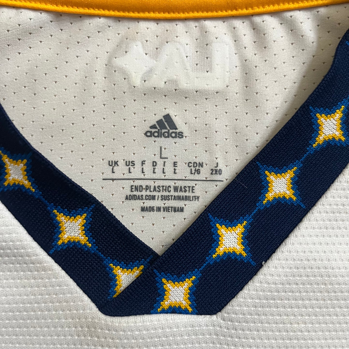 USED Los Angeles Galaxy 2022-23 Authentic Chicharito Jersey MLS Home #14 Adidas Size Large STAINED