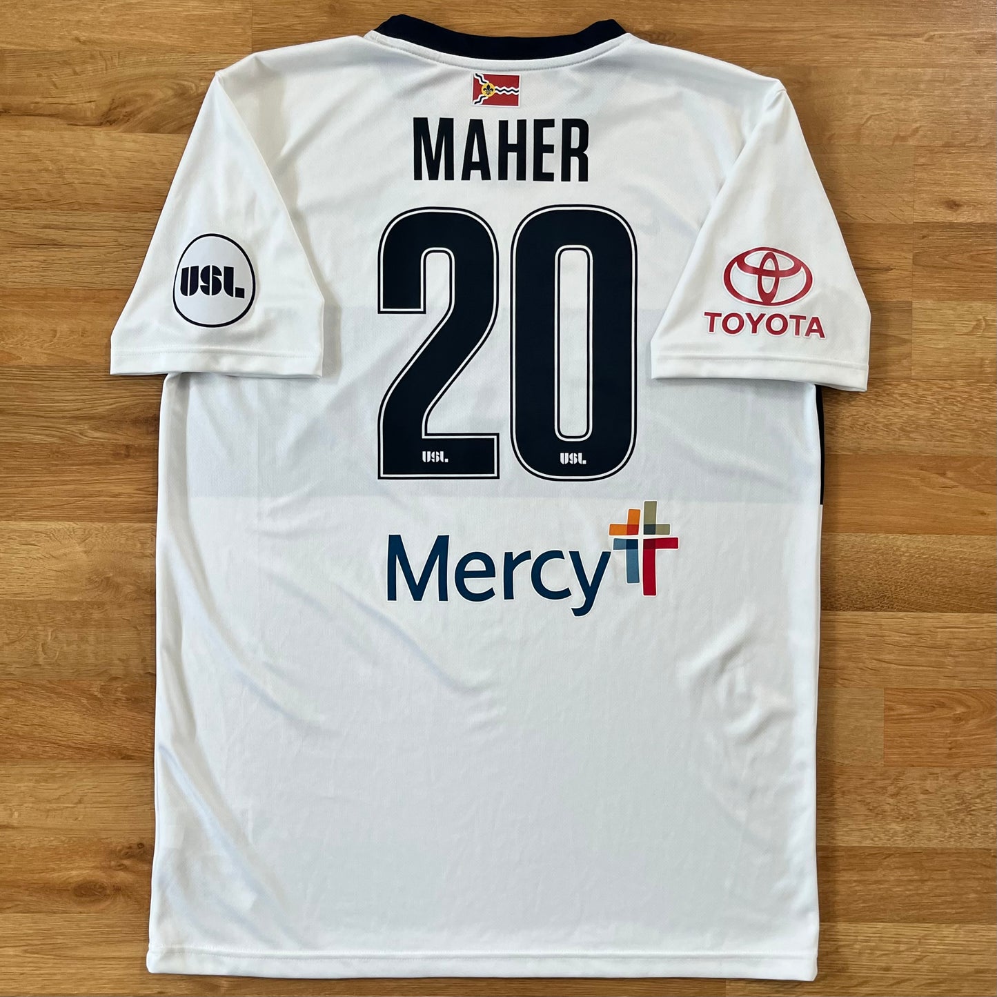 MATCH WORN/ISSUED Saint Louis FC 2017 Jack Maher Jersey USL Away #20 Nike Size L