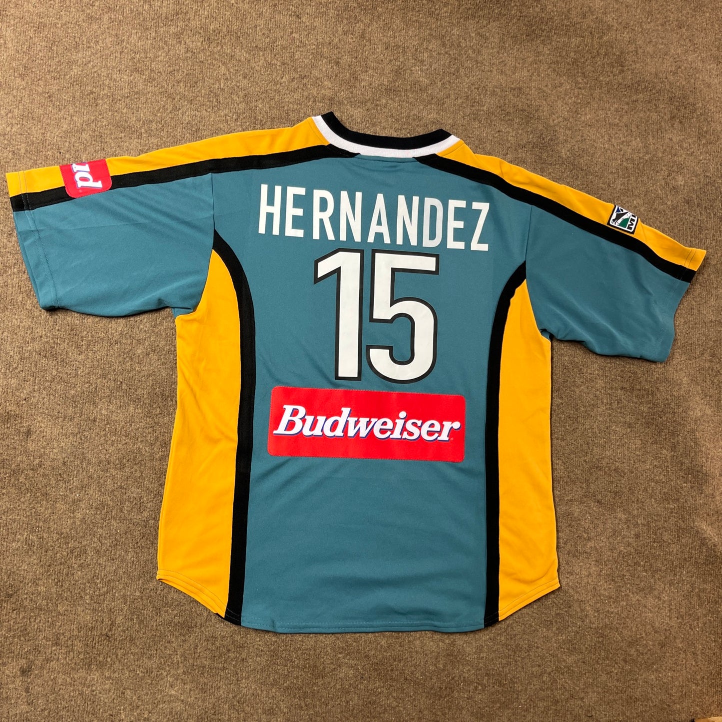 MATCH WORN/ISSUED Los Angeles Galaxy 2000-02 Luis Hernandez Jersey MLS Home #15 Nike Size Large