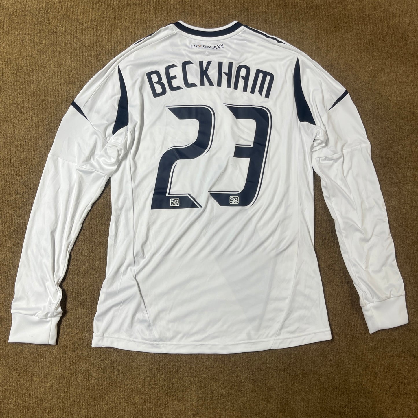 MATCH WORN/ISSUED Los Angeles Galaxy 2012 David Beckham Jersey MLS Home #23 Adidas Size M