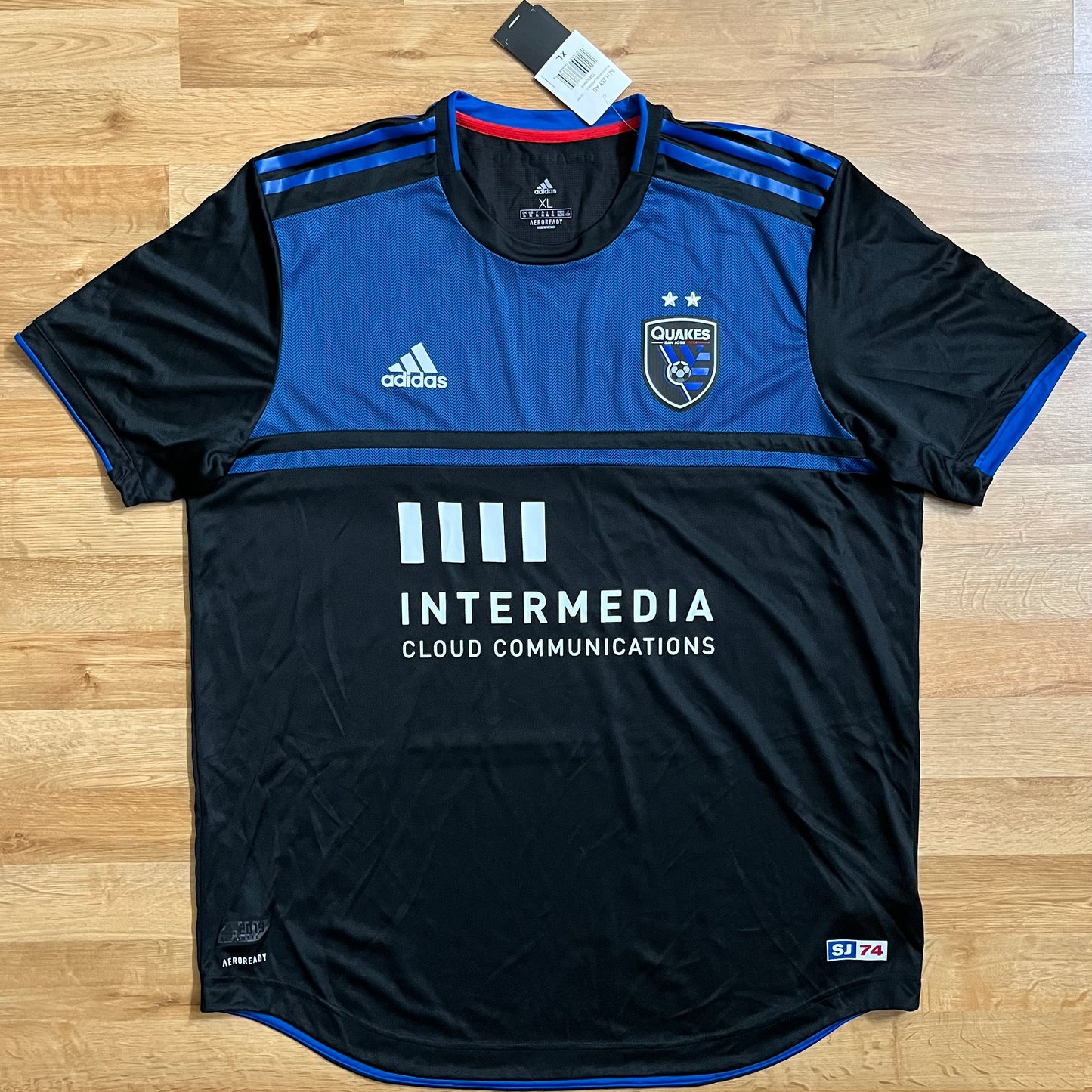 BRAND NEW San Jose Earthquakes 2019 Authentic Jersey MLS Home Adidas Size Extra Large XL BNWT