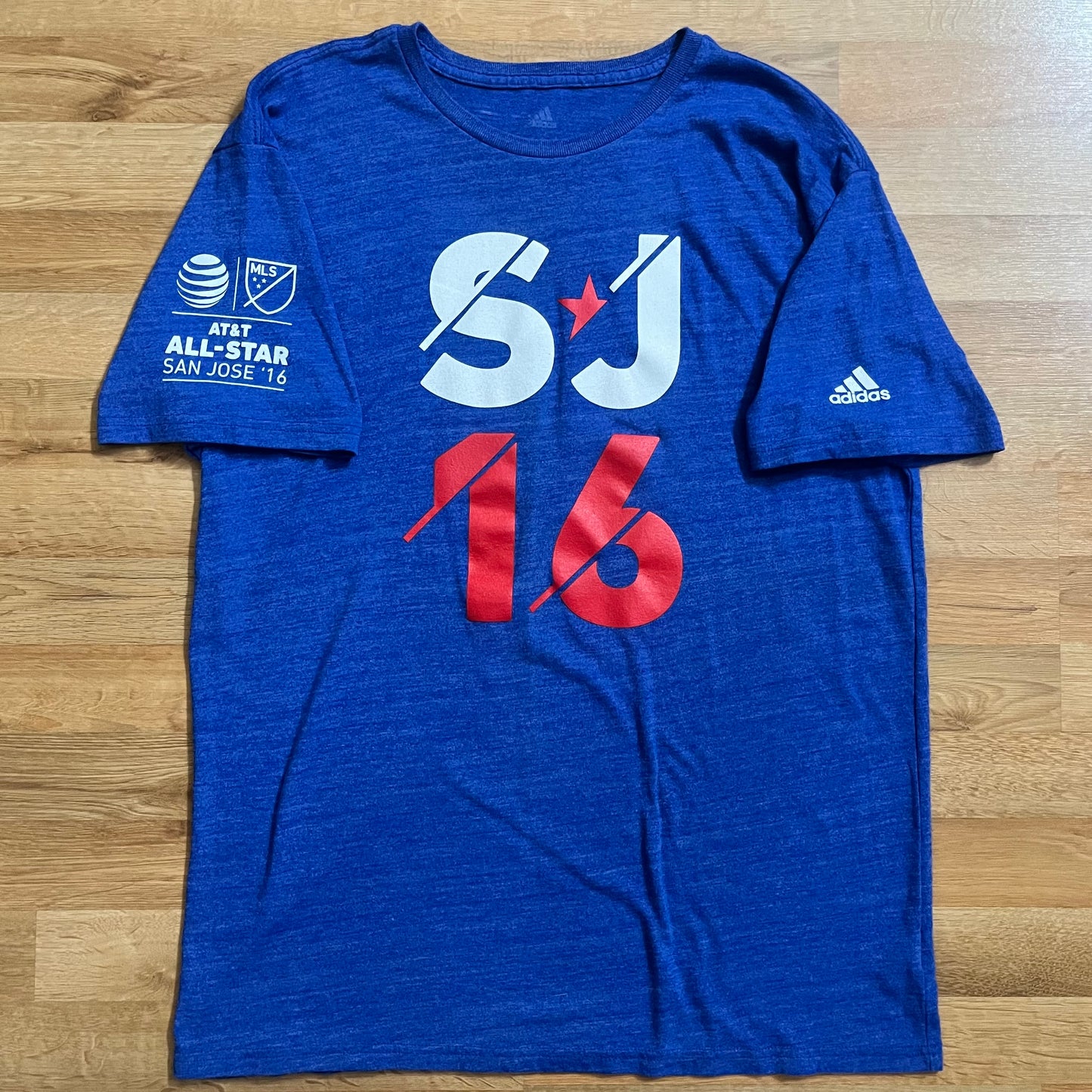 USED 2016 MLS All Star Game San Jose Adidas T-Shirt SJ16 Size XL
