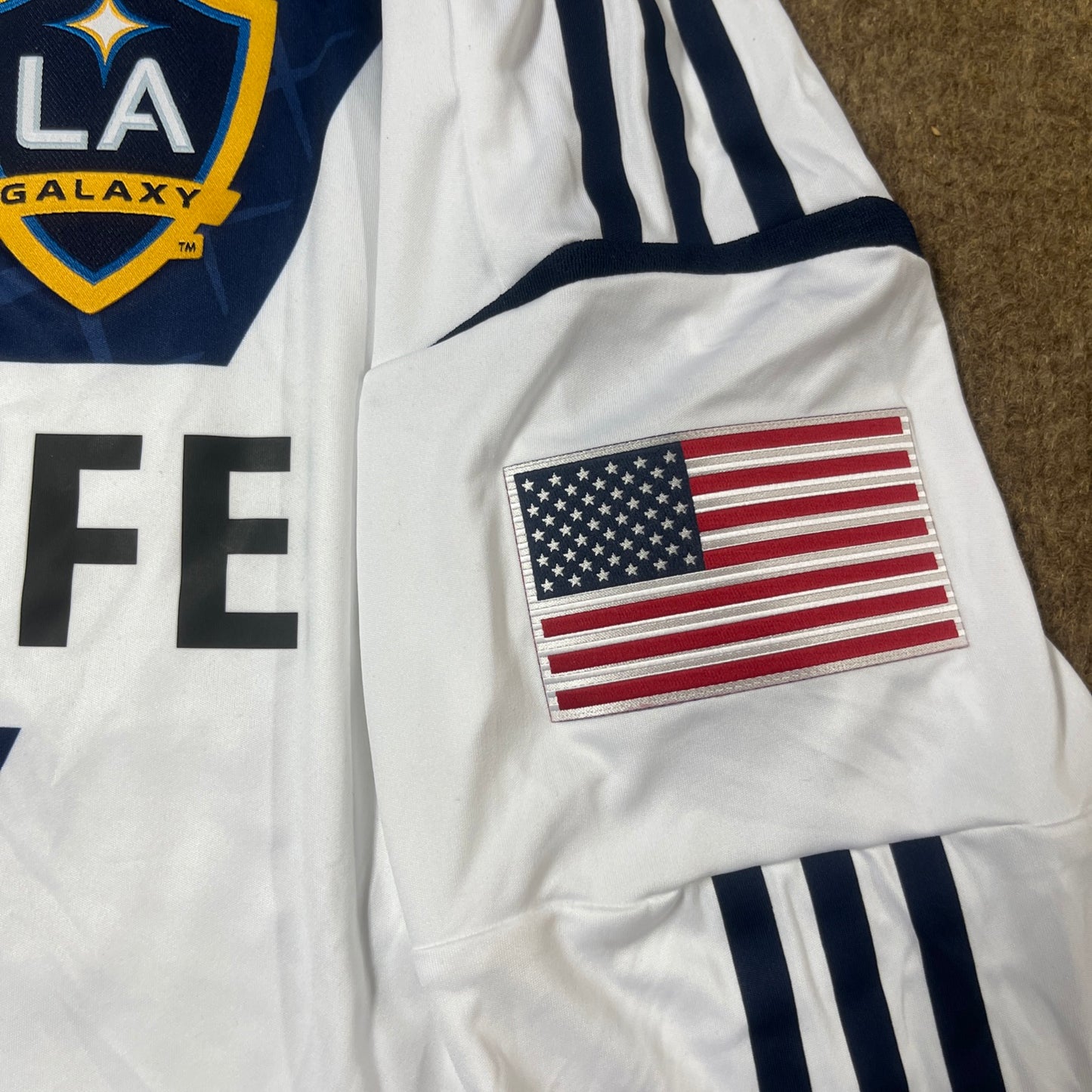 MATCH WORN/ISSUED Los Angeles Galaxy 2012 David Beckham Jersey MLS Home #23 Adidas Size M