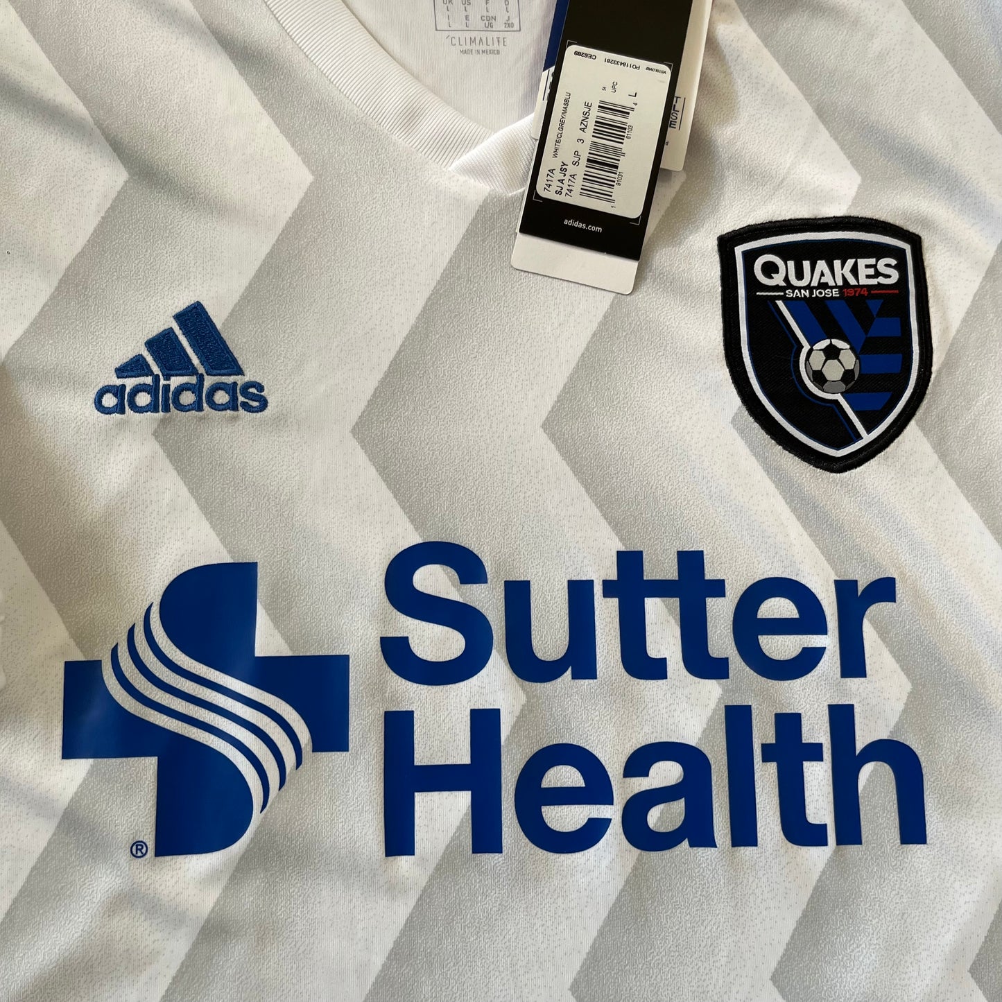 SIGNED San Jose Earthquakes 2019 Jersey MLS Away Adidas Size L BRAND NEW BNWT