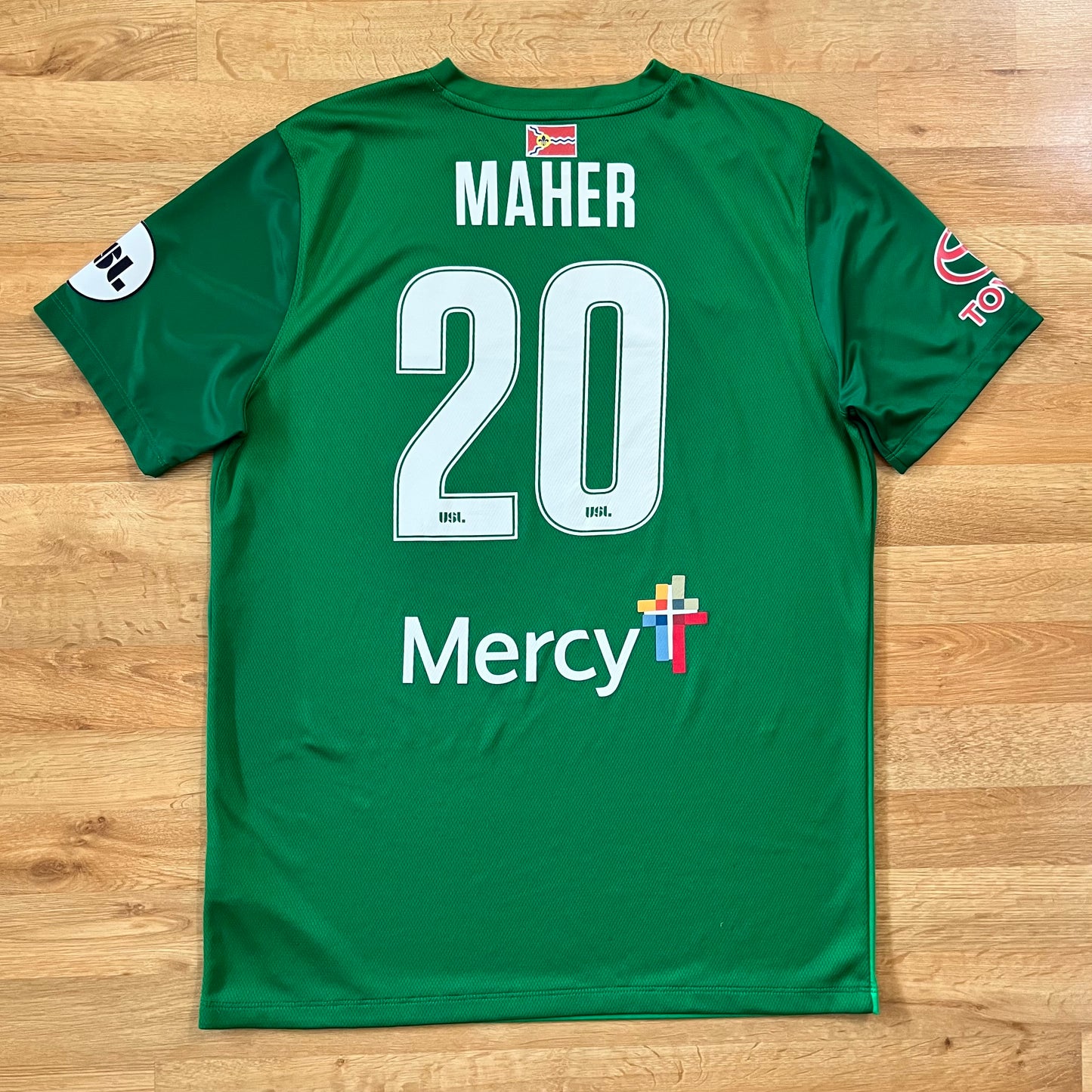 MATCH WORN/ISSUED Saint Louis FC 2017 Jack Maher Jersey USL Home #20 Nike Size L