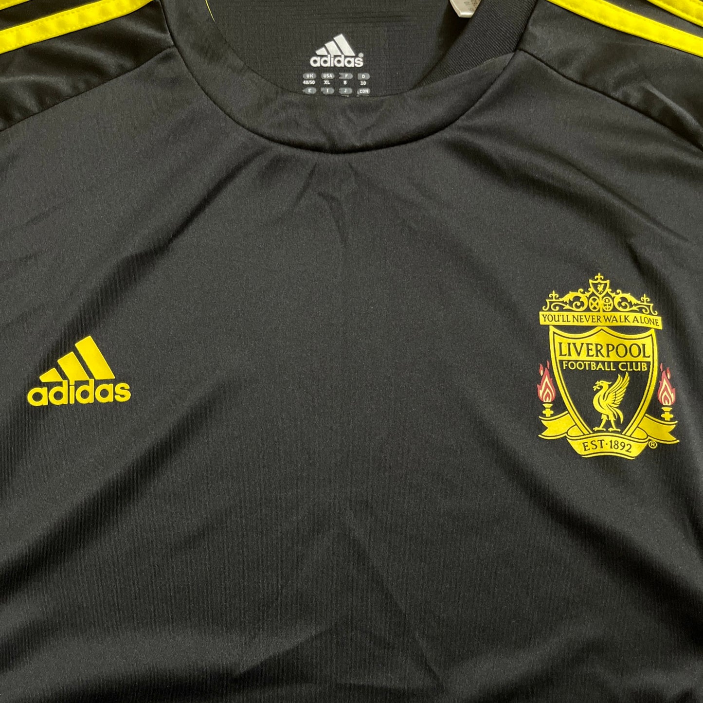 Liverpool 2010 2011 Training Football Jersey Soccer Shirt Adidas Size XL Black