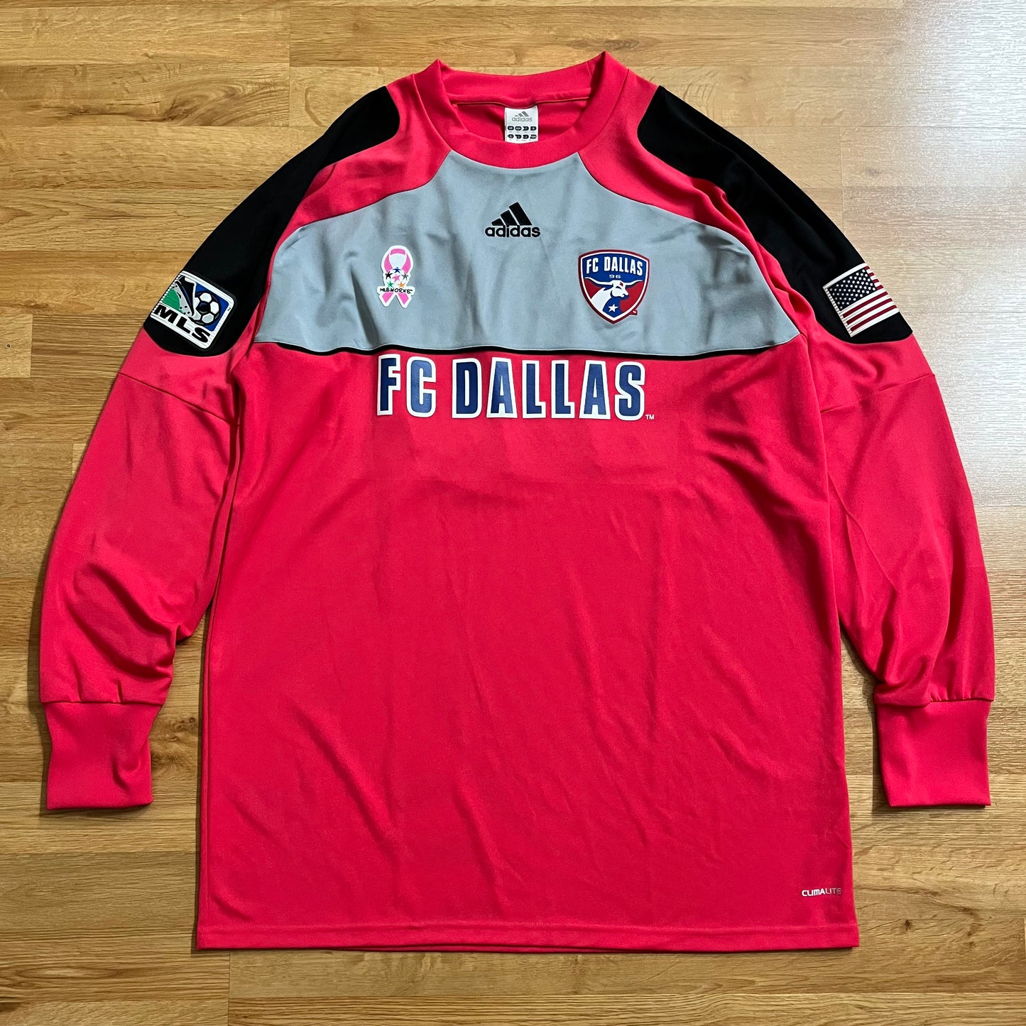 MATCH ISSUED FC Dallas 2013 Chris Seitz Jersey MLS Home #30 Adidas PINK