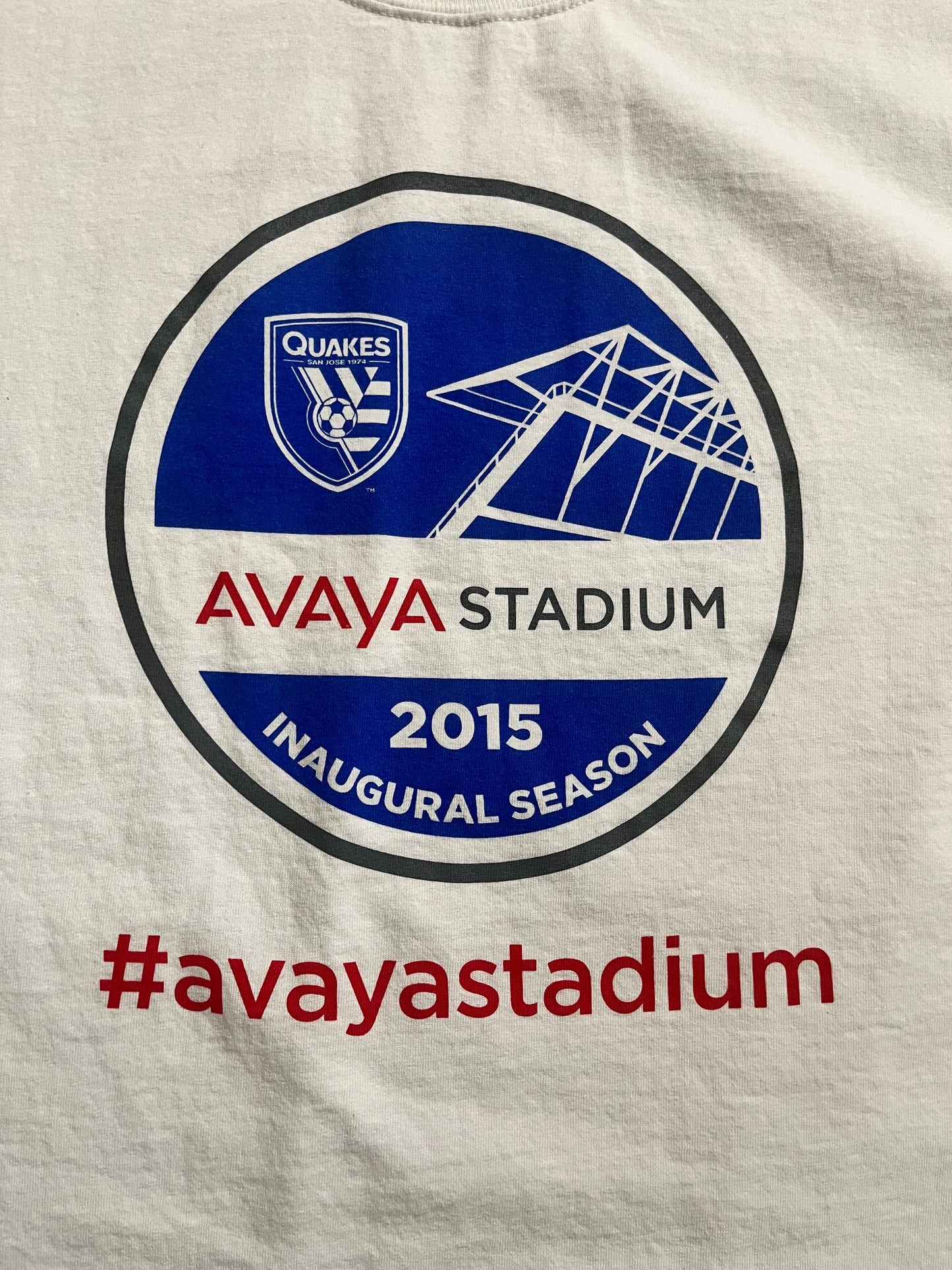 San Jose Earthquakes Avaya Stadium 2015 Inaugural Season T-Shirt SGA Size XL