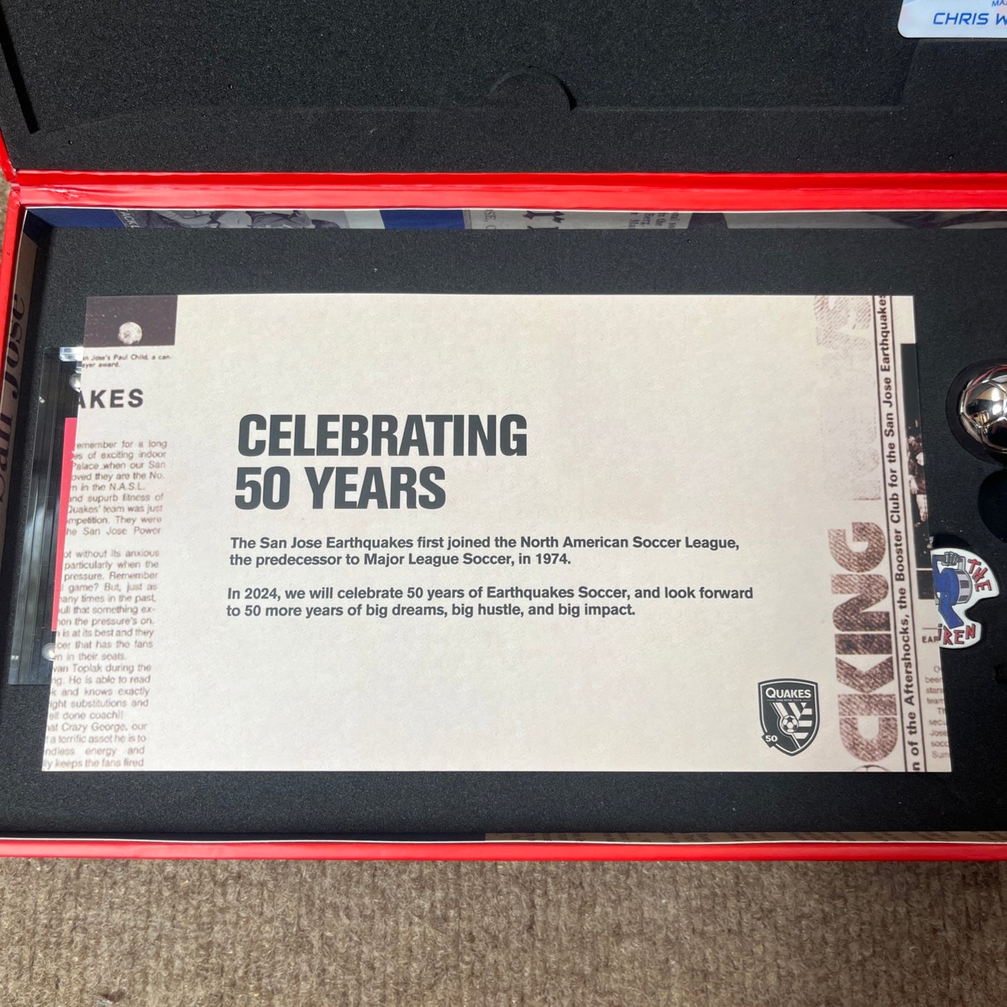 2024 San Jose Earthquakes Limited-edition 50th Anniversary  Time Capsule New NIB